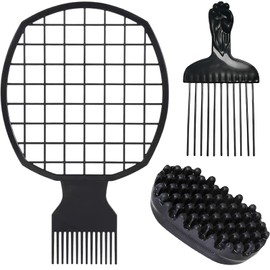 3 Piece Hair Sponge Set, Sponge Magic Wave, Hair Curls Oval Shape Afro Sponge for Afro Professional Curl Sponge for Home and Salon Use Double Sided Large Hole Design