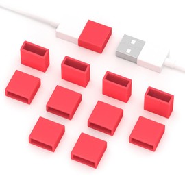 10PCS USB Port Protective Cover,USB A Male Anti Dust Plug Stopper Cap Cover Protector Lids USB Interface Protector for USB Male Ports (Red)
