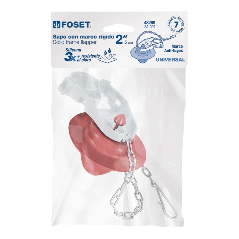 Foset SA-009 Sapo para WC de 2", silicona con marco