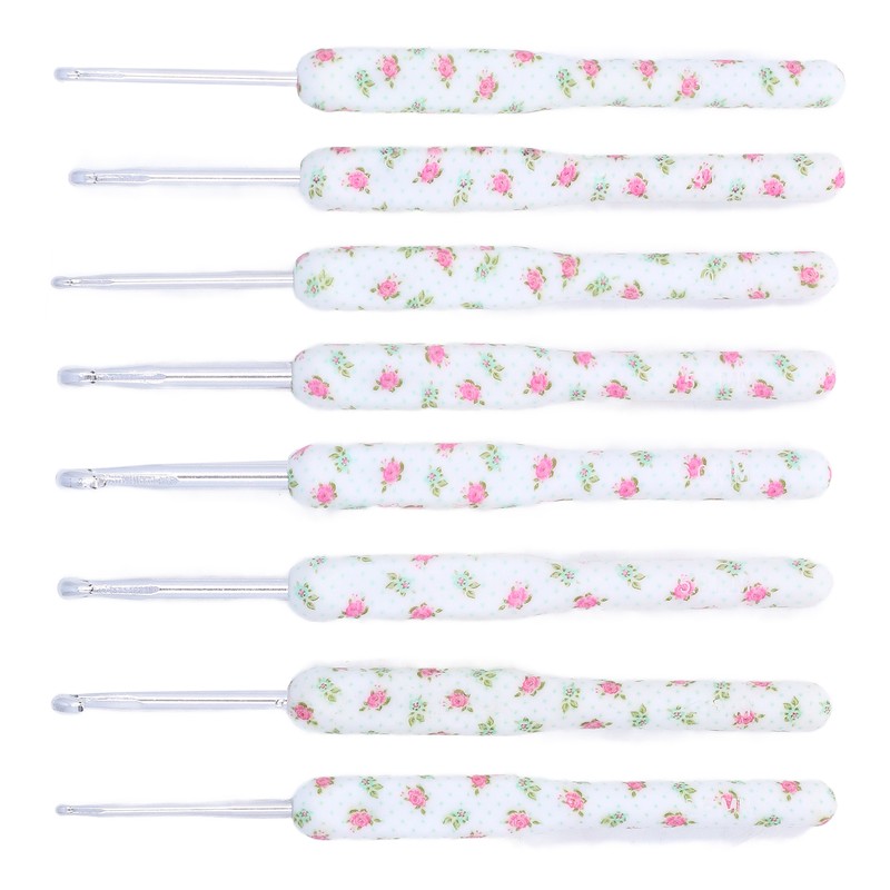 8pcs Crochet Hooks Ergonomic Design Comfortable Handle Easy Identification Compact