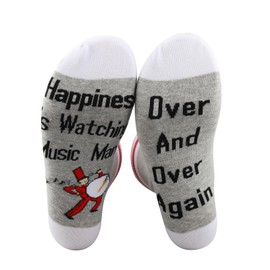 PXTIDY Music Man Musical Socks Broadway Musical Gifts Happiness Is Watching Music Man Theatre Novelty Socks Theater Gifts