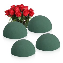 Floral Dry Foam Half Ball 4 Pack Green Floral Foam Round Foam Block Dry Foam Balls Craft Supplies Large Flower Foam Styrofoam Craft Foam for Artificial Plant Floral Arrangement (3.54 x 1.77