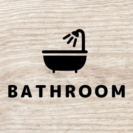 [nicotto] BATHROOM Room Sign Door Sticker, Bedroom, Bedroom, Sticker, Stylish, Cute, Cut, Cutting Sheet, 3.0 x 5.1 inches (7.6 x 13 cm), Indoor (Black)