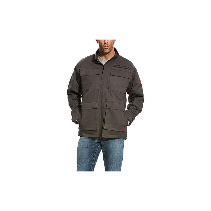 Ariat Men's Flame Resistant Cargo Canvas Jacket, Field Khaki, MED