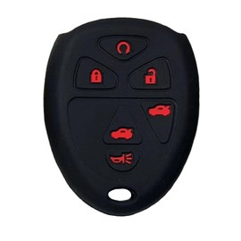 Key Fob Cover for Chevy GMC: 6 Buttons Key Fob Case Fit for Chevy Tahoe Suburban GMC Yukon XL Denali 2007 2008 2009 2010 2011 2012 2013 2014丨Remote Protector 1585784 15913427 OUC60270 (BlackRed)