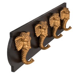 Out of the blue Golden Elephant Coat Rack with 4 Hooks