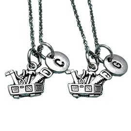 Best friend necklace, tool box necklace, tool necklace, bff necklace, sister, friendship jewelry, personalize necklace, initial, monogram