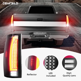 Cenfeild Tail Lights Assembly [LED Kit] Fit for Chevy Suburban 1500 2500, for Tahoe, for GMC Yukon XL 1500 2500 Pickup 2007-2013 (NOT Fit Barn Door & Hybrid Models), Black Housing Smoked Lens