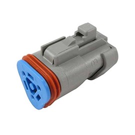 TE CONNECTIVITY DT06-3S-P006 Power Supplies Power-Filters DT Series Grey 3 Position 250 VDC IP68 Terminating Plug - 2 Item(s)