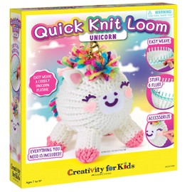 Creativity For Kids Quick Knit Loom Unicorn Plushie - Kit de Manualidades de Tejer para niños - CREA un Juguete de Peluche de Unicornio
