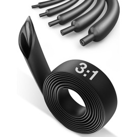 1-1/4'' Heat Shrink Tubing-3:1 Ratio Adhesive Lined-Marine Grade Heat Shrink Tube-Wire Waterproof Industrial Large Heat Shrink Tubing-Black-6.6FT