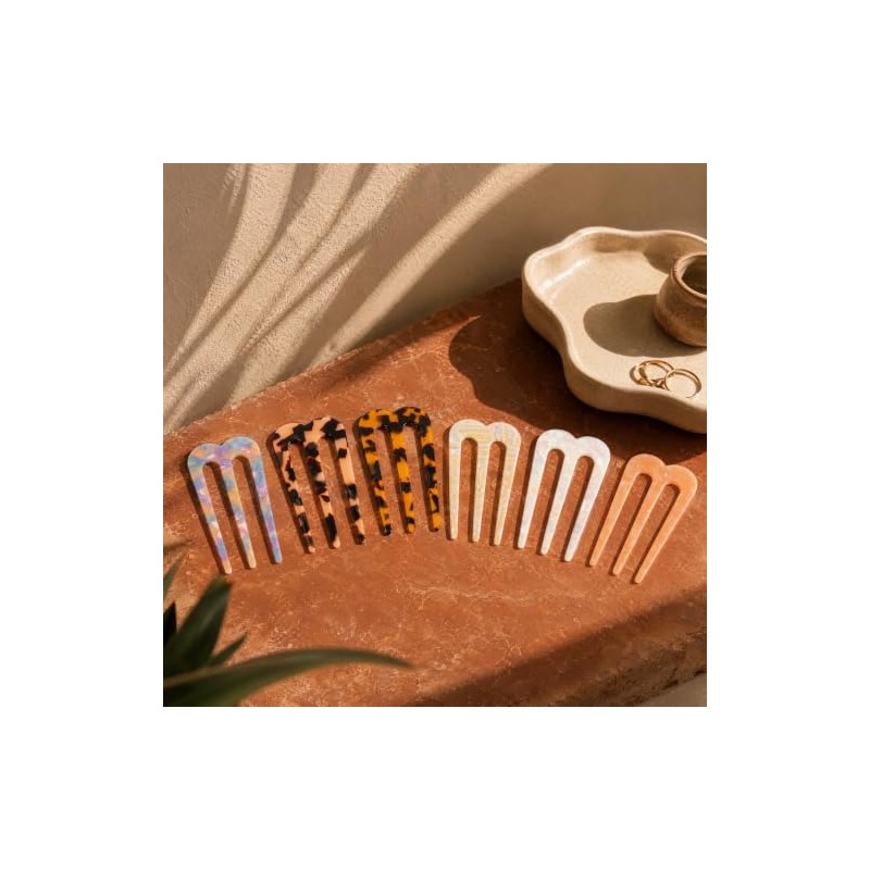 Peineta para Moño 6 Piezas Tres Dientes Fijador de Cabello