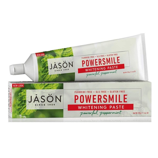 JASON Powersmile Whitening Toothpaste, Powerful Peppermint, 6 oz Each (2 Pack)
