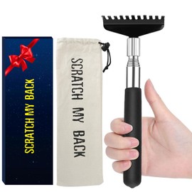 Flanker-L Flanker-L Oversized Portable Extendable Back Scratcher, Upgraded Metal Stainless Steel Telescoping Back Scratcher Tool with Canvas Carrying Bag