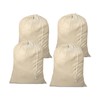 Lenenz 4 Pack Reusable Laundry Bags - 100% Cotton Multi