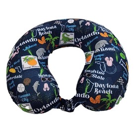 Wolf Essentials Adult Soft Memory Foam 12 x 13-inch Travel Neck Pillow, Compact, Perfect for Plane or Car, Florida