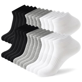 LBJR 12 Pairs Trainer Running Socks, Women Men Ankle Sportsocks, Low Cut Cotton Athletic Socks