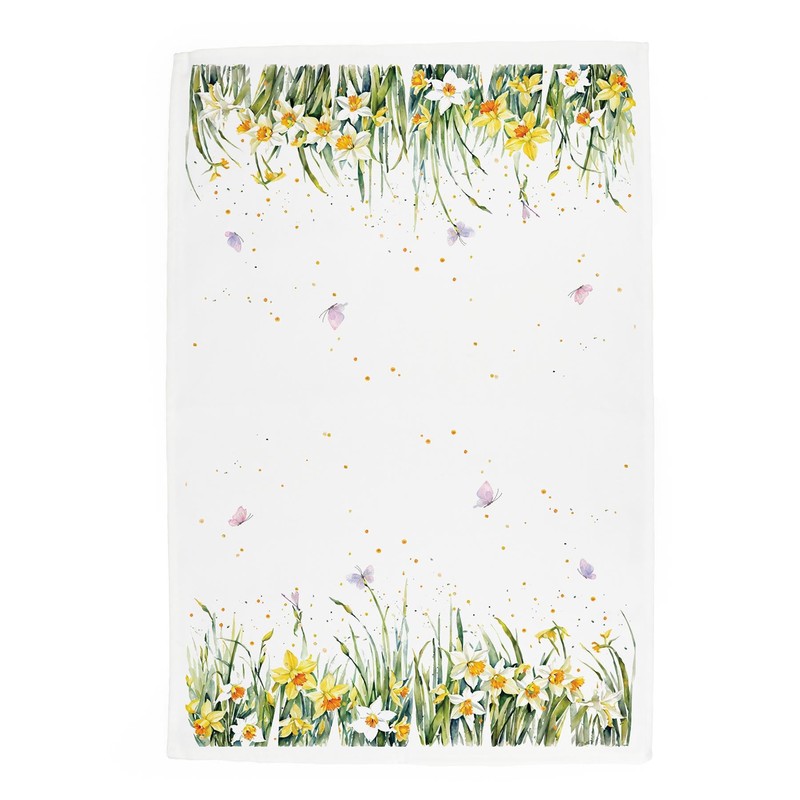 Purely Home Spring Daffodils Tea Towels Set - Yellow Flowers