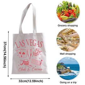 Las Vegas Club and Casino Gambling Tote Bag Las Vegas Trip Gift Casino Gambling Gift Champagne Glass Dice Shopping bag (LAS VEGAS 2t)