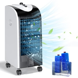 PETSITE Evaporative Air Cooler, 3-in-1 Personal Swamp Cooler with 3 Modes, 3 Speeds, 120° Auto Oscillation, Portable Compact Air Cooler for Home Office Dorm