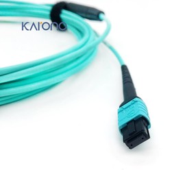 Karono MPO/MTP Fanout Patch Cable, MPO/MTP to 8 x LC (4 Duplex), 40GbE QSFP 40GBase-SR4, OM3 Breakout Fiber Optic Cable - Aqua, 5M(16.5ft)
