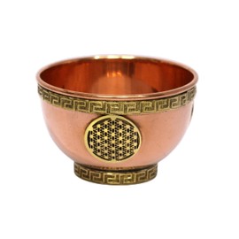 eSplanade 3 Inch Copper Bowl Altar Pot Ritual Use Incense Burner Mop Bowl Decorative Bowl for Home Decor Housewarming (3 inch Flower of Life)