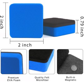 RNKP Mini Dry Erase Erasers, 24 Pack Magnetic Whiteboard Dry Eraser Chalkboard Cleansers for Kids Classroom Home and Office