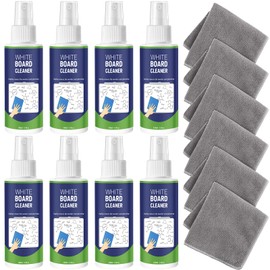 Loopeer 8 Pack Whiteboard Cleaner Spray 3. 4 oz Dry Erase Board Cleaner with Cloths Non Toxic Dry Erase Cleanning Removes Stubborn Marks from Whiteboards