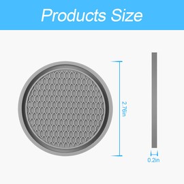 4 Pack Car Cup Holder Coaster, 2.75 Inch Diameter Non-Slip Universal Insert Coaster, Durable, Suitable for Most Car Interior, Car Accessory for Women and Men (Gray)