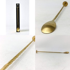SPICE OF LIFE HLLH2080 Bono Bono Standing Long Mudler Spoon, Brass Color, 1.2 x 10.2 x 1.0 inches (3 x 26 x 2.5 cm), Stainless Steel