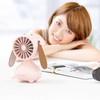 Handheld Fan Cute Cartoon Dog Shaped 3 Speeds Rechargeable Portable