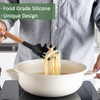 Silicone Pasta Fork and Silicone Cooking Spoon Set, Large Non