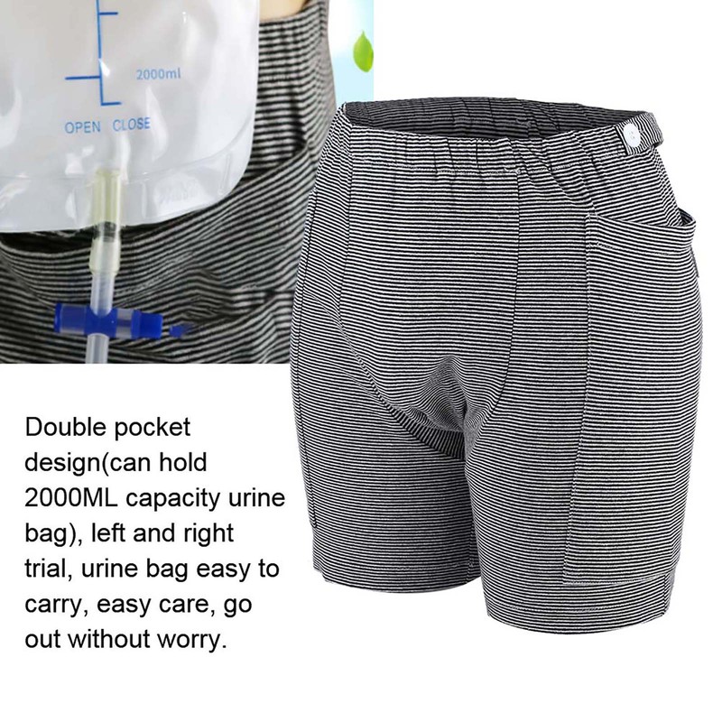 Incontinence Underwear Bladder Patient Urine Bag Pants Double Pocket Design