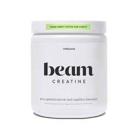 Beam Creatine Monohydrate Powder - Micronized Creatine for Muscle Growth, Strength, Endurance & Recovery - Unflavored, Fast-Dissolving, Workout Supplement for Men & Women, Keto & Vegan - 60 Servings