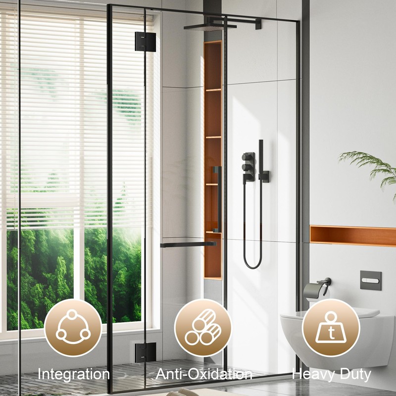 Alise Glass Shower Door Hinges, 180 Degree Shower Door Hinges