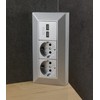 2-socket block and 2x USB corner socket, 250 V/16 A,