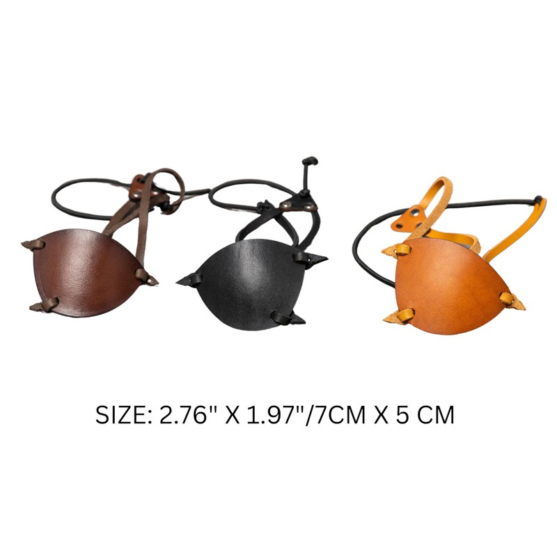 Premium Handmade Metal Gear Leather Eye Patch with Soft Foam