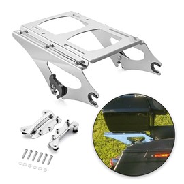 WeiSen Two-Up Tour Pack Trunk Mounting Luggage Rack Detachable with Docking Hardware Kit Compatible with Harley Touring Road King Electra Road Street Glide 2009-2013 Chrome