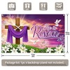 ZTHMOE 72x43inch Fabric He is Risen Easter Backdrop Spring Christian