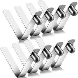 Moxweyeni 8 Pieces Push Button Spring Clips Tent Pole Clips Stainless Steel Kayak Paddle Spring Snap Clips Locking Tube Pin for Camping Kayak Paddle Tent Pole (9 mm)