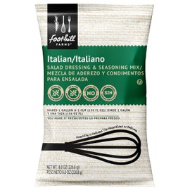 Foothill Farms Italian Salad Dressing & Seasoning Mix, Make Dressing, Sandwich Topping, Pasta Salads, Topping for Chicken, Kabobs and more, Makes 1 Gallon of Salad Dressing, 8 oz Packet