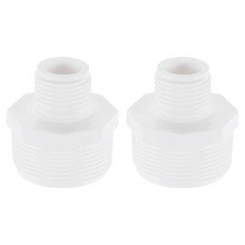 QUARKZMAN Pack of 2 Garden Hose Adapter, Male 1.5 Inch NPT x 3/4 Inch GHT Garden Hose Connector Male Plastic Connector for Tank and Pool Pump Hoses, White