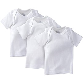 Gerber Baby 3-Pack Short-Sleeve Slip-On Shirts, White, 0-3 Months
