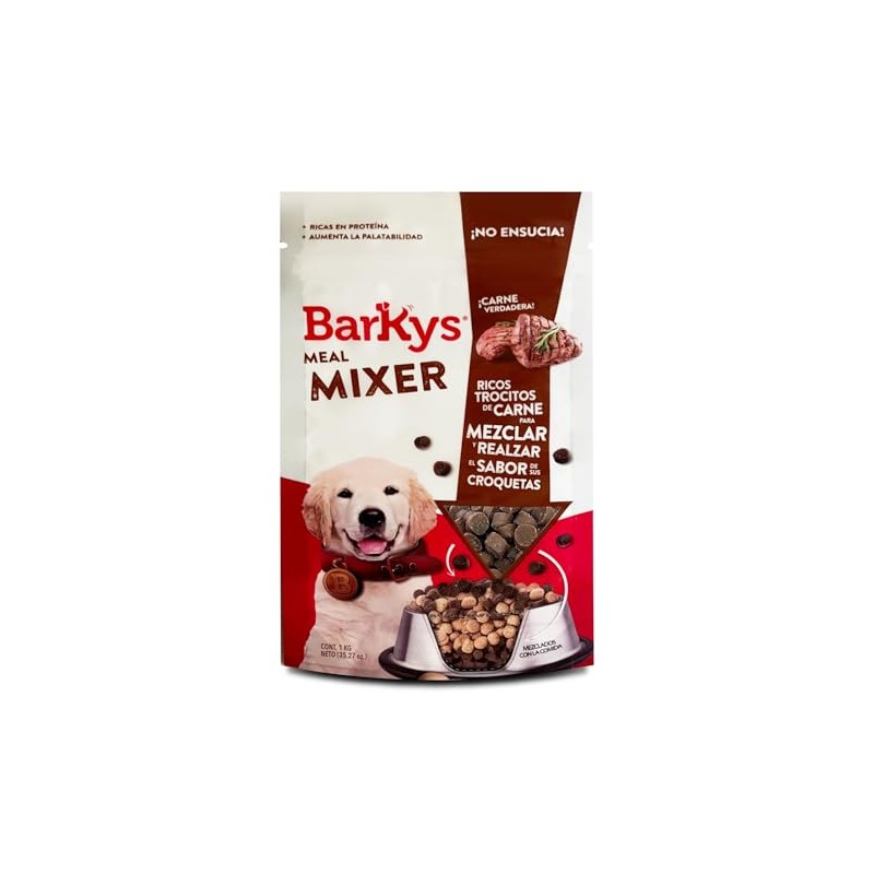 BARKYS Mixers 1 Kg/Trocitos de Carne para Mezclar con croquetas