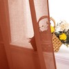 MIULEE Terracotta Linen Textured Sheer Curtains 2 Panels for Bedroom/Living