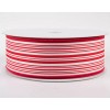 2.5" wired ribbon red off white ticking stripe Christmas Valentine