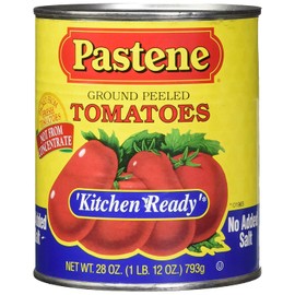 Pastene Kitchen Ready Ground Peeled Tomatoes "No Salt Added" 28oz Can (2 Pack)