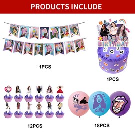 Senidea Olivia Great Rodrigo Birthday Party Decorations Supplies, Banner Olivia Rodrigo Balloons, Cake Topper Olivia Rodrigo Cake Decorations Cupcake Toppers