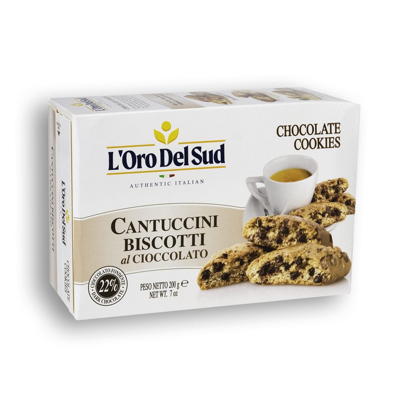 L'Oro Del Sud Chocolate Biscotti, Cantuccini d'Abruzzo, Italian Cookies Madewith