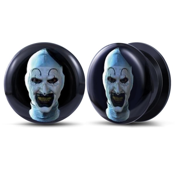 POBAISITER 2PCS Gothic Style Ear Gauges Acrylic Solid Screw On